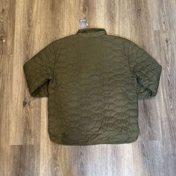 HUK Shacket Mens M Tarpon Quilt Snap Button Jacket Shirt Green Nylon NEW - Picture 3 of 6